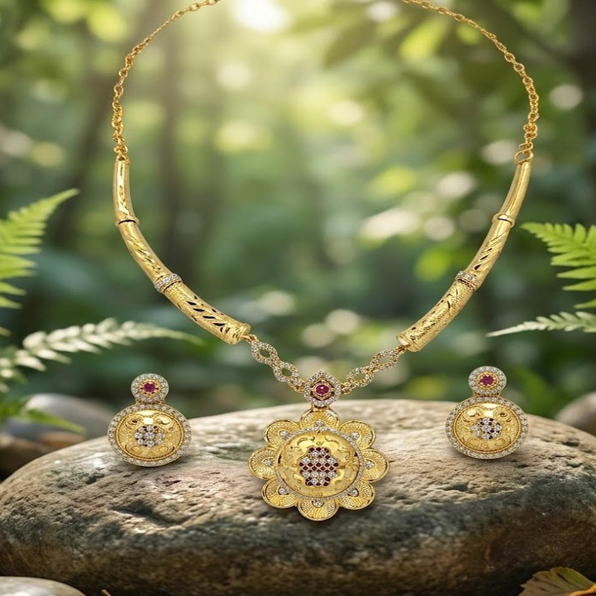 DIVYORO FLORAL BLOSSOM PENDANT SET