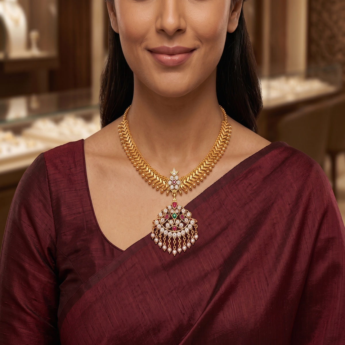 DIVYORO ORNATE LOTUS BLOOM NECKLACE
