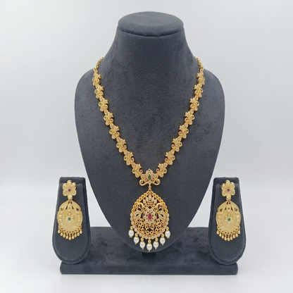 DIVYORO ANTIQUE PEARL DROP HARAM