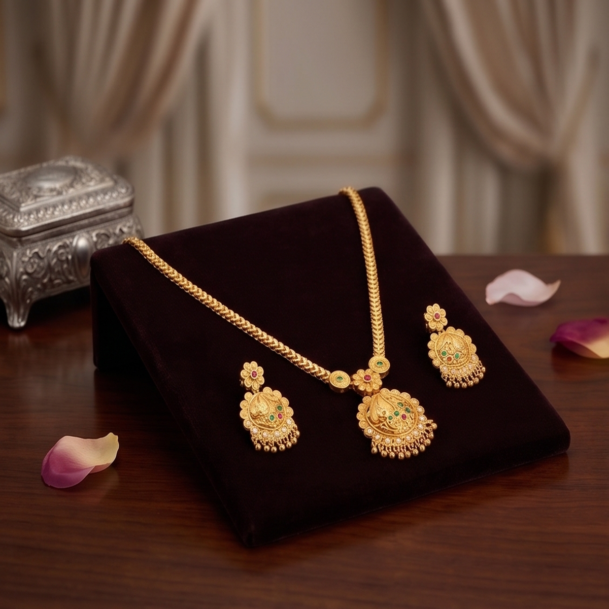 DIVYORO ROYAL FLORAL MOTIF STATEMENT SUITE