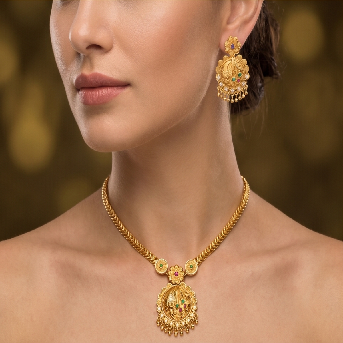 DIVYORO ROYAL FLORAL MOTIF STATEMENT SUITE