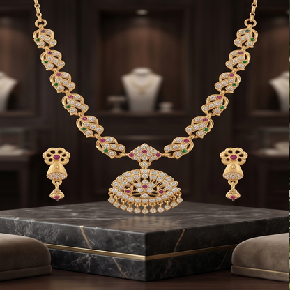 DIVYORO EMERALD RUBY EARRING SET