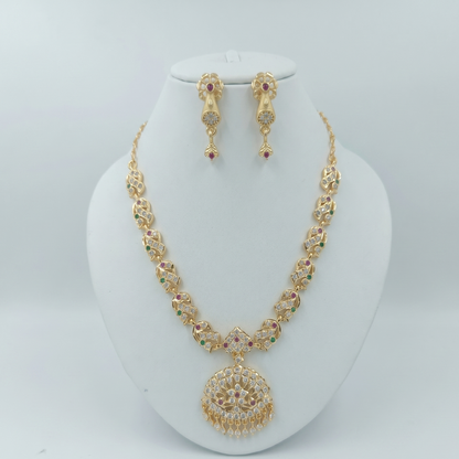 DIVYORO EMERALD RUBY EARRING SET