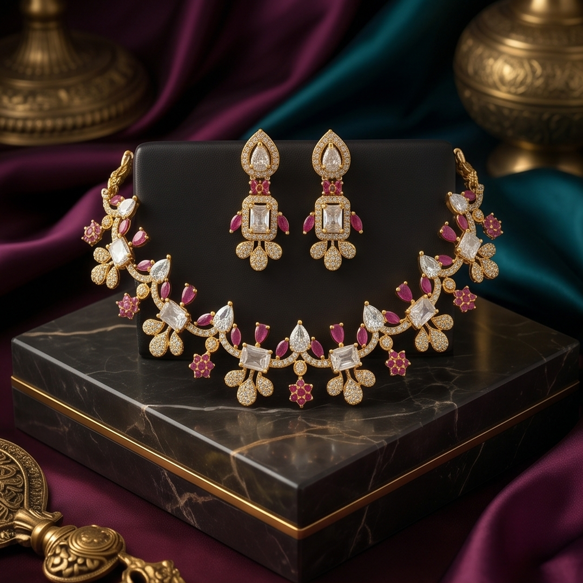 DIVYORO MODERN RUBY STATEMENT CHOKER