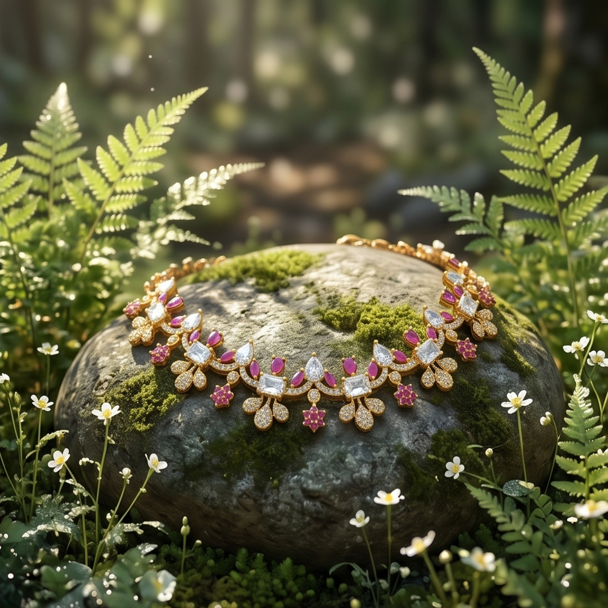 DIVYORO MODERN RUBY STATEMENT CHOKER