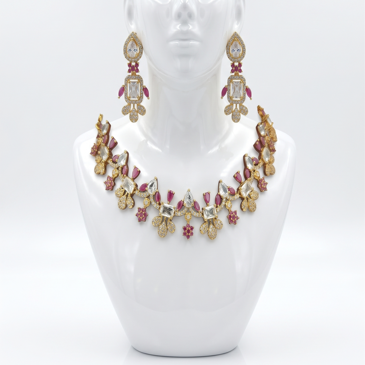 DIVYORO MODERN RUBY STATEMENT CHOKER