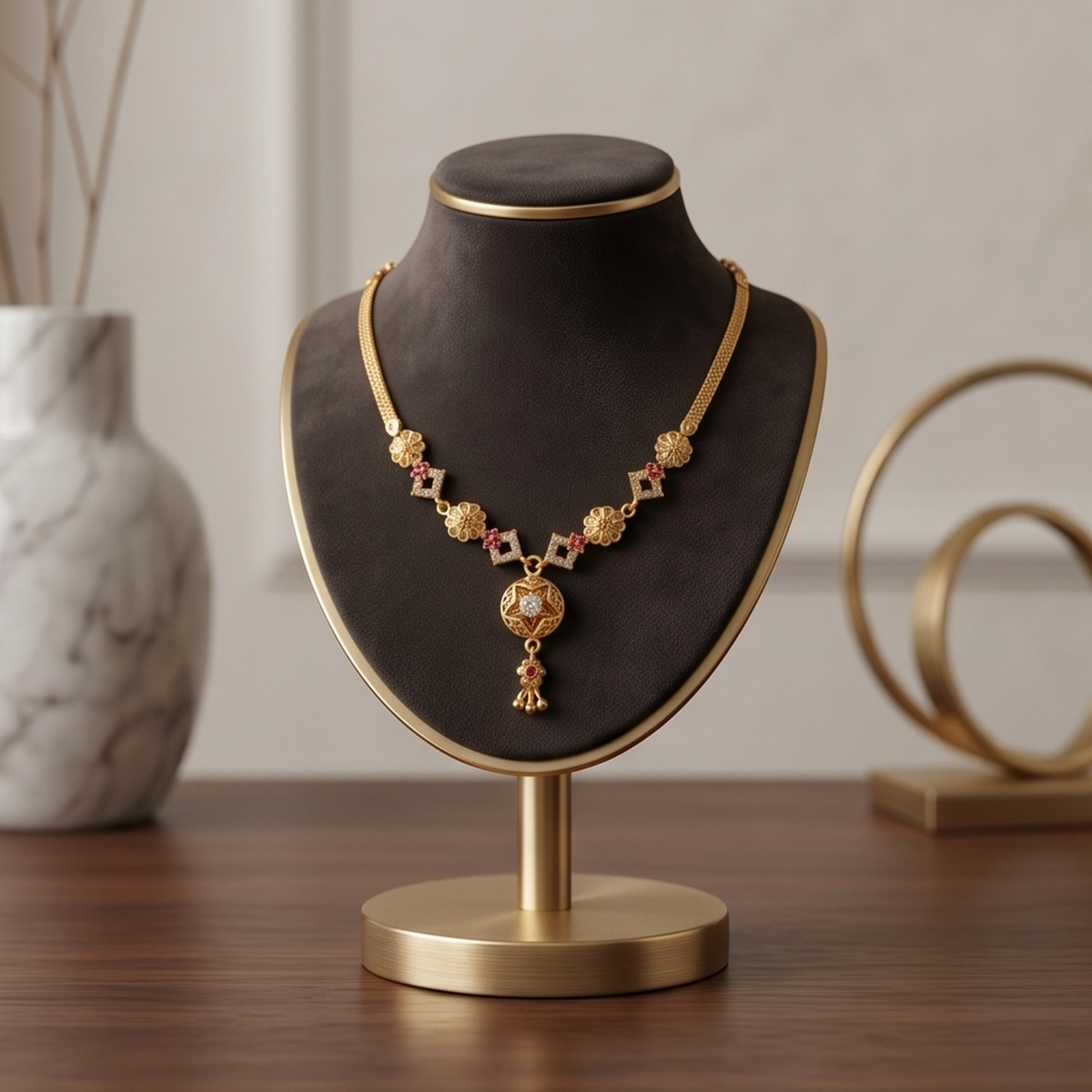 DIVYORO STAR MOTIF GOLD CHOKER