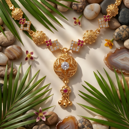 DIVYORO STAR MOTIF GOLD CHOKER