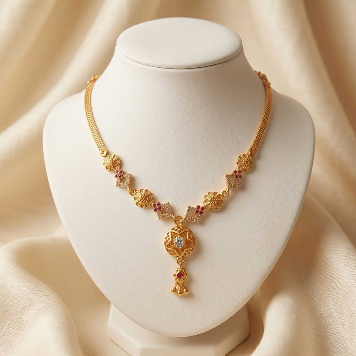 DIVYORO STAR MOTIF GOLD CHOKER