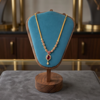 DIVYORO TEARDROP RUBY ACCENT NECKLACE
