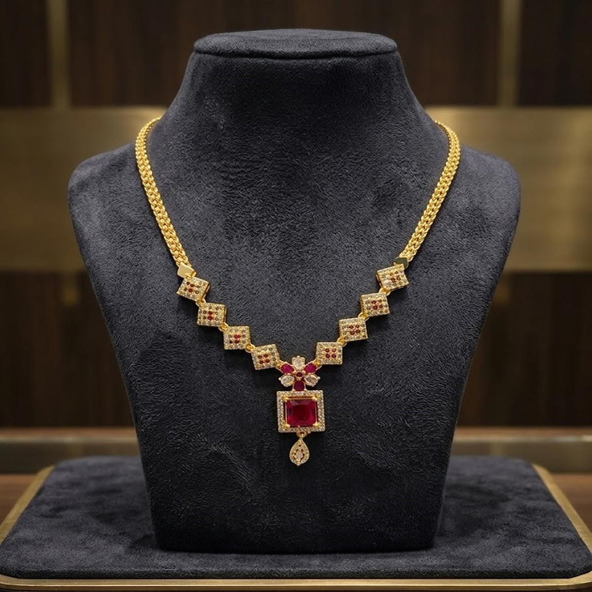 DIVYORO GEOMETRIC RUBY PRINCESS NECKLACE