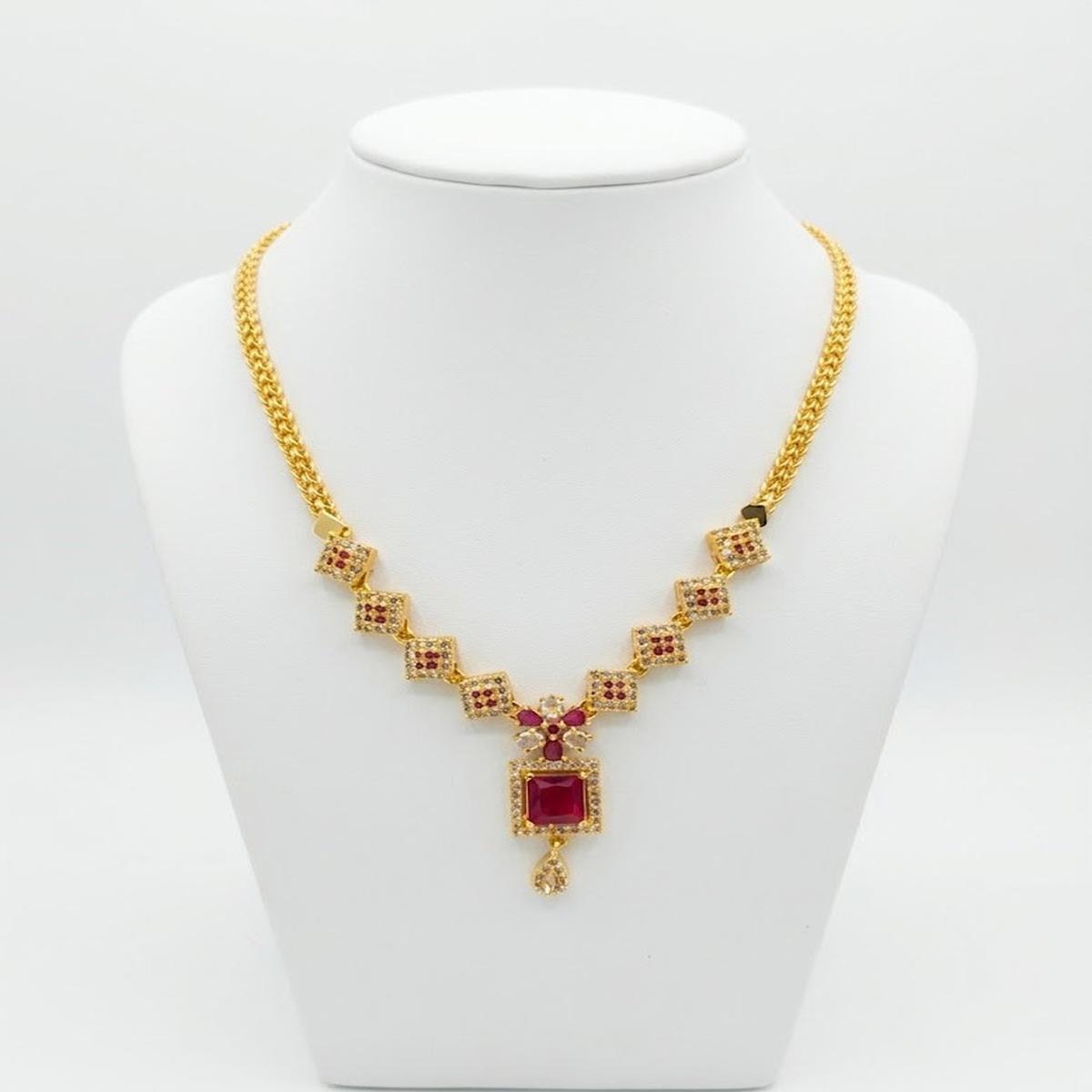 DIVYORO GEOMETRIC RUBY PRINCESS NECKLACE