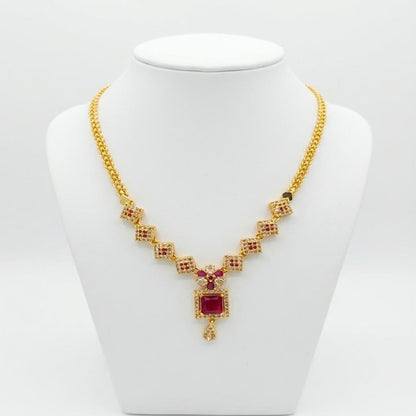 DIVYORO GEOMETRIC RUBY PRINCESS NECKLACE