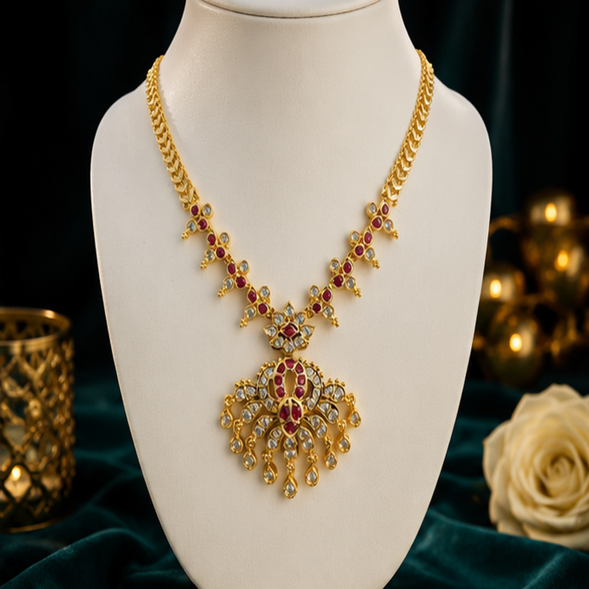 DIVYORO HERITAGE RUBY-STONE NECKLACE