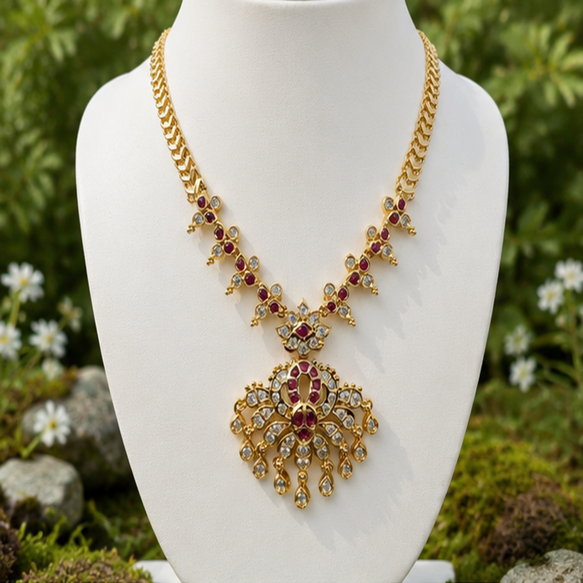 DIVYORO HERITAGE RUBY-STONE NECKLACE