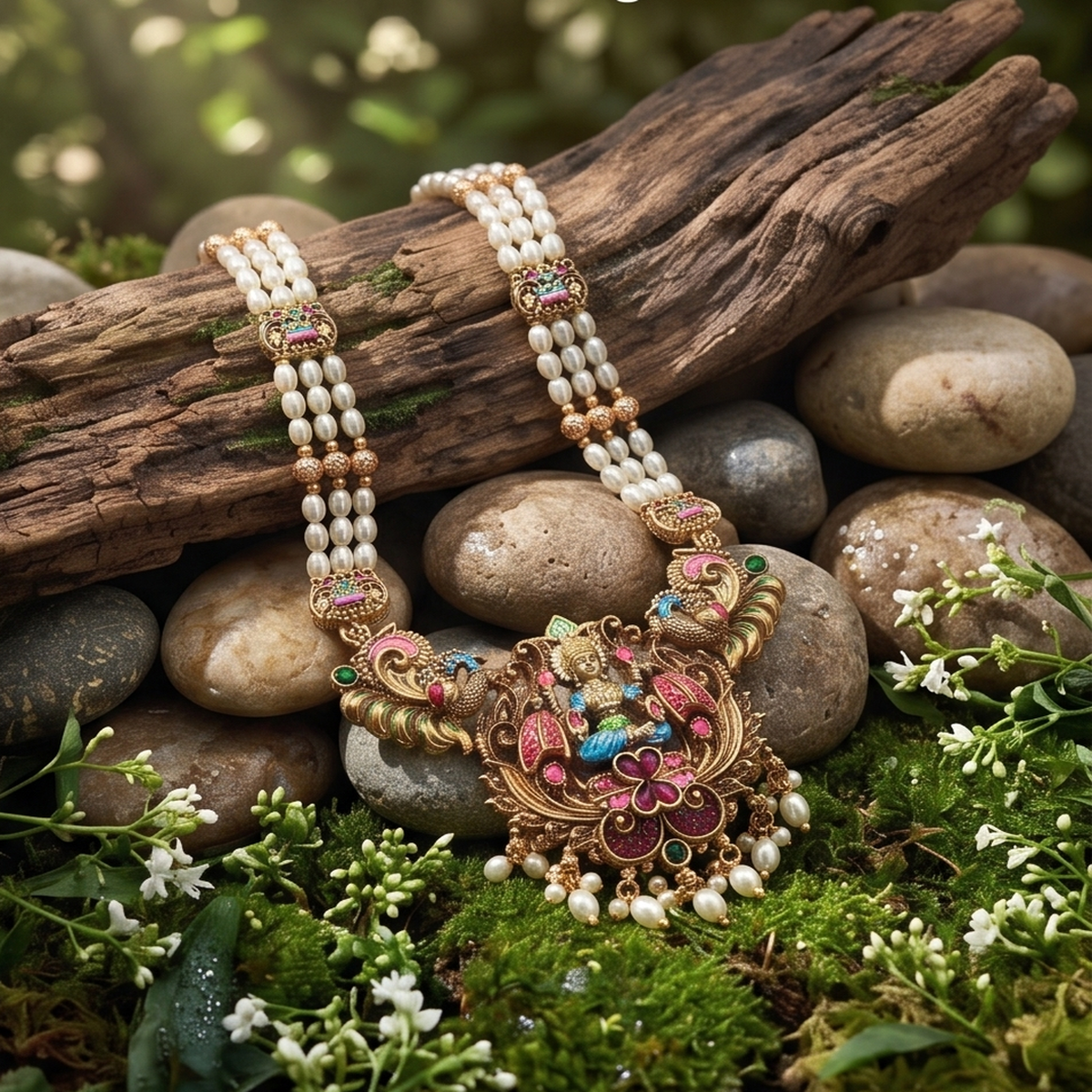 DIVYORO GODDESS LAKSHMI PEARL HAAR