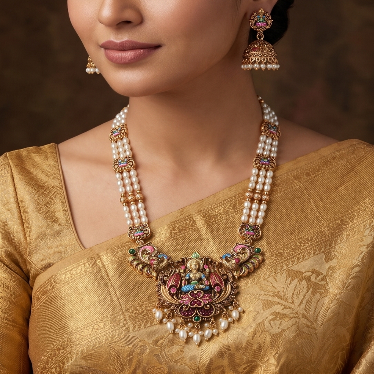DIVYORO GODDESS LAKSHMI PEARL HAAR