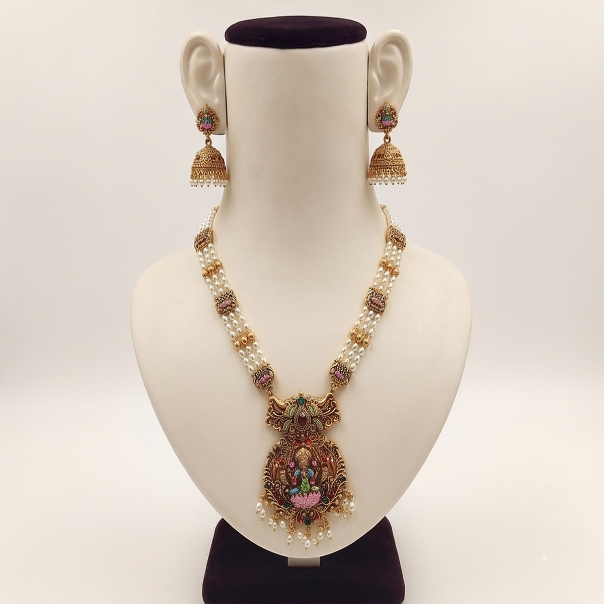 DIVYORO TRADITIONAL LAKSHMI PEARL NECKLACE