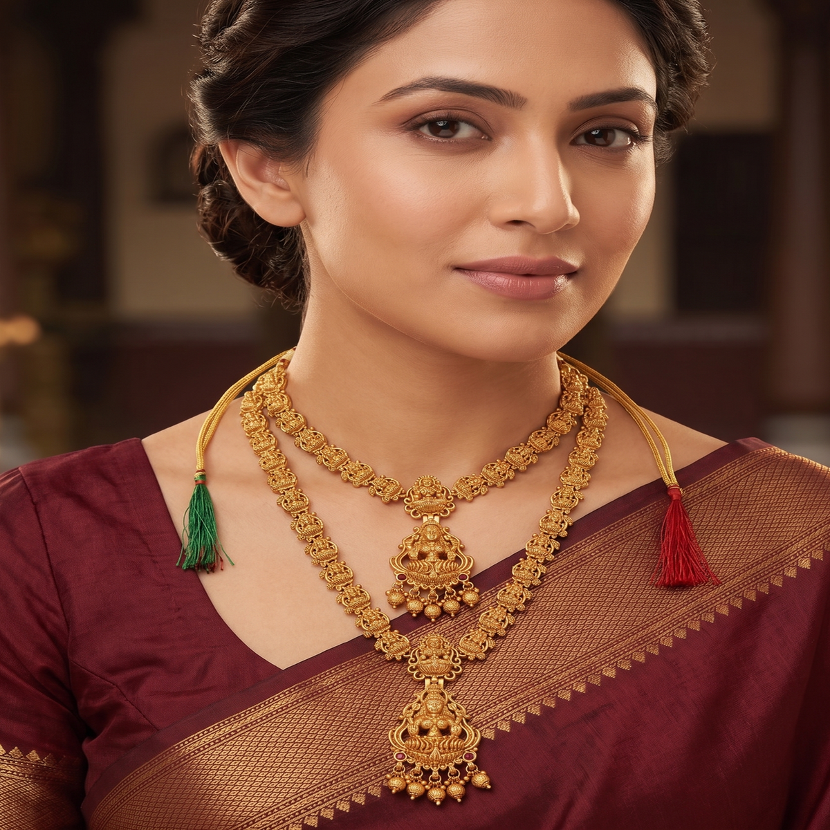 DIVYORO ANTIQUE LAKSHMI HARAM SET