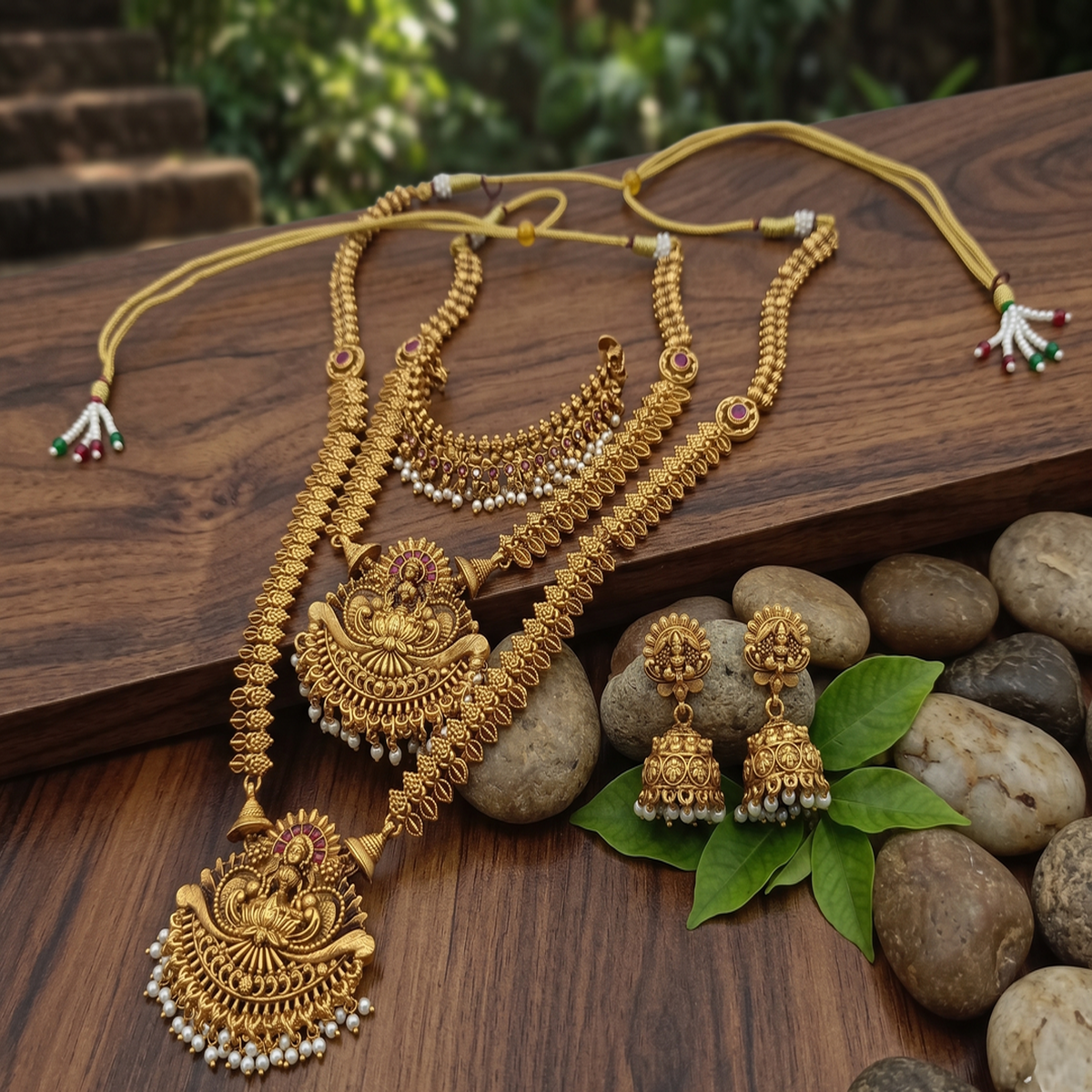DIVYORO TEMPLE LAKSHMI NECKLACE SET