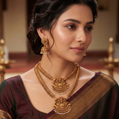 DIVYORO TEMPLE LAKSHMI NECKLACE SET