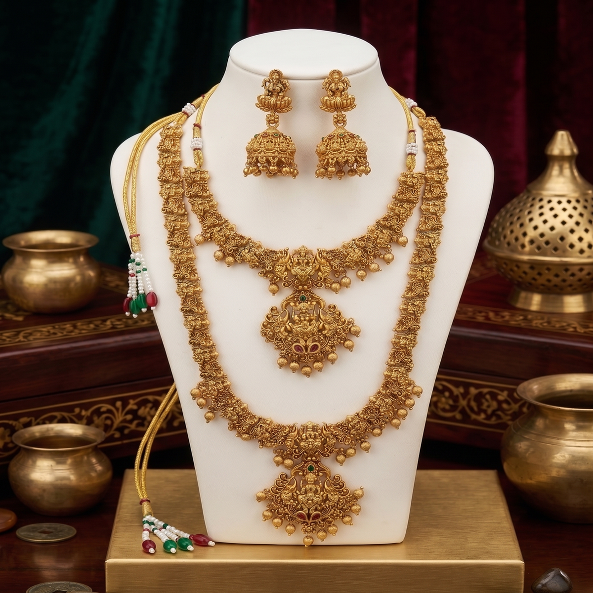 DIVYORO MATTE GOLD BRIDAL HARAM