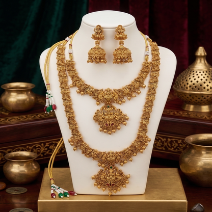 DIVYORO MATTE GOLD BRIDAL HARAM
