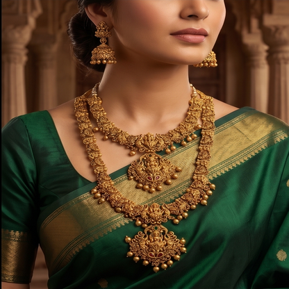 DIVYORO MATTE GOLD BRIDAL HARAM