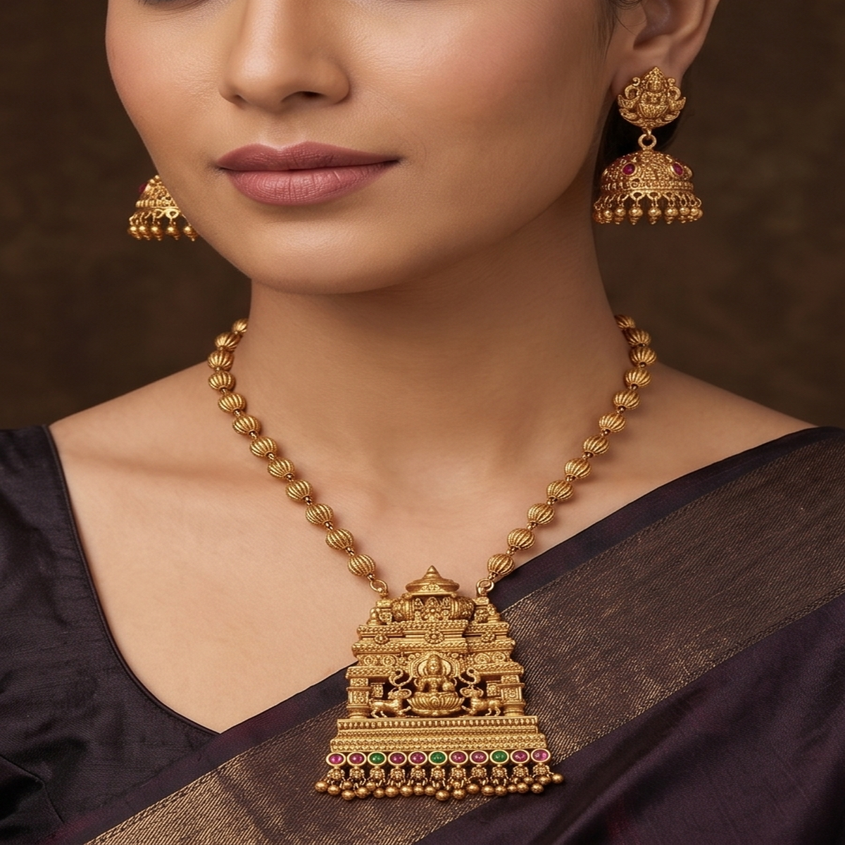 DIVYORO TEMPLE TOWER GOPURAM NECKLACE