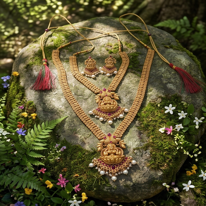 DIVYORO PEACOCK LAKSHMI HARAM SET