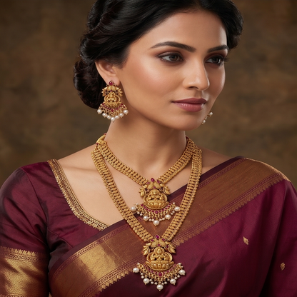 DIVYORO PEACOCK LAKSHMI HARAM SET