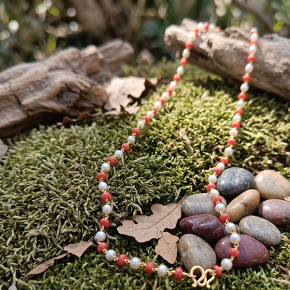 DIVYORO RED CORAL BEADED MALA