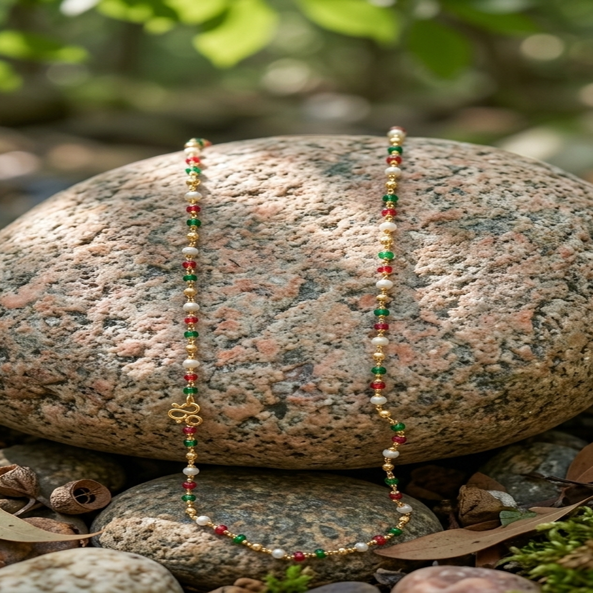DIVYORO TRICOLOR FESTIVE BEADED CHAIN