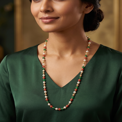 DIVYORO TRICOLOR FESTIVE BEADED CHAIN