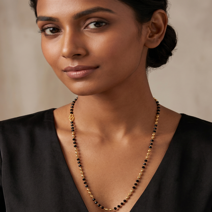 DIVYORO MINIMALIST BLACK BEAD CHAIN