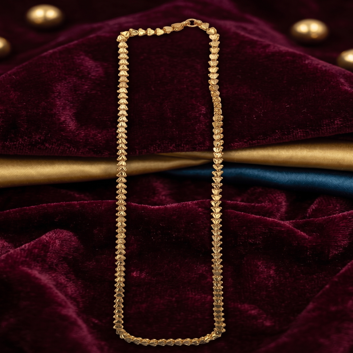 DIVYORO GOLD HEART LINK CHAIN