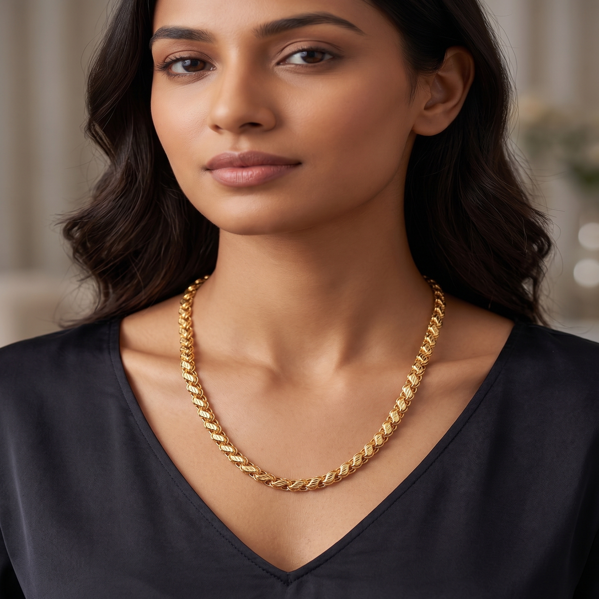 DIVYORO THICK GOLD TWISTER CHAIN
