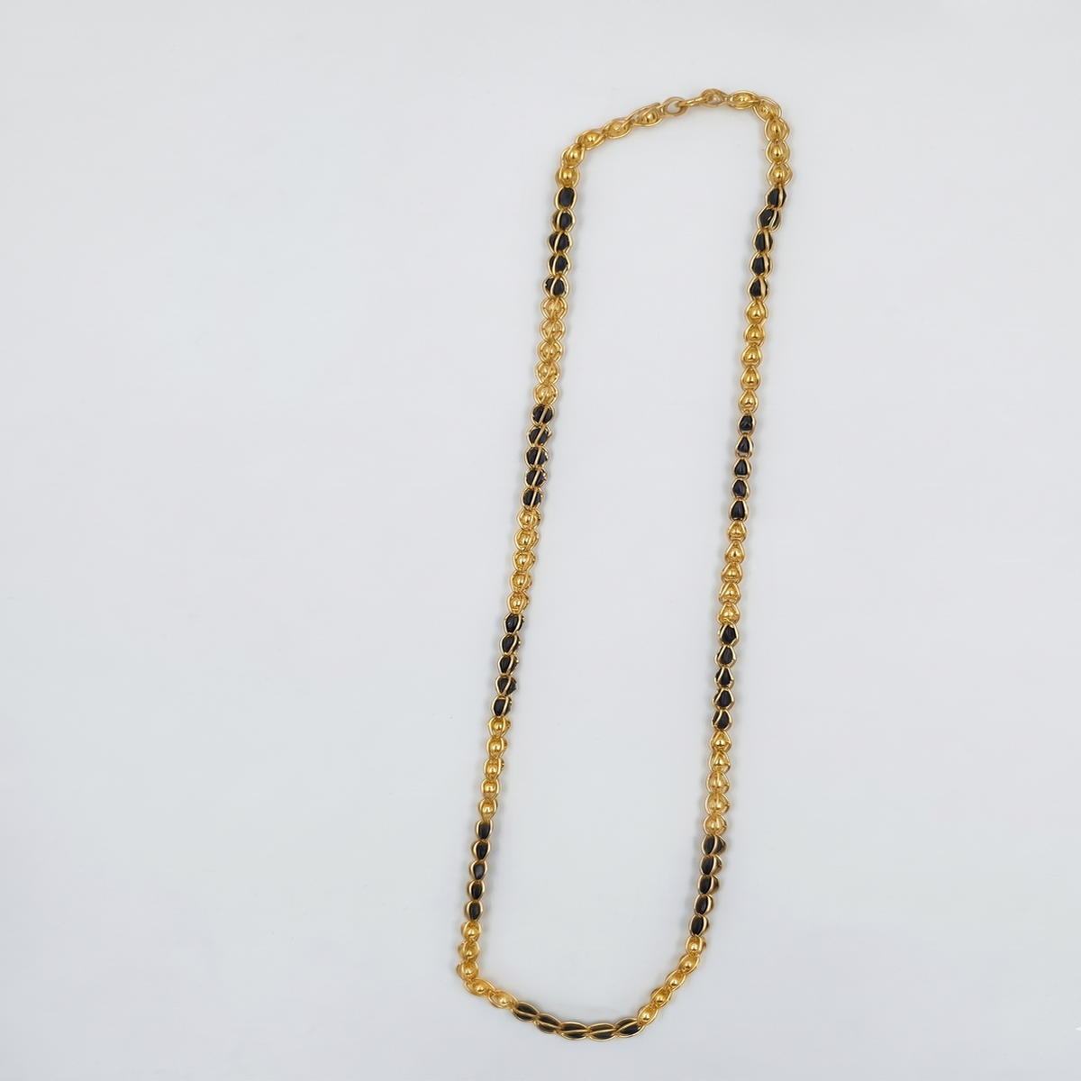 DIVYORO BEADED BLACK ENAMEL CHAIN