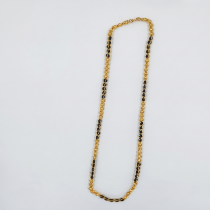 DIVYORO BEADED BLACK ENAMEL CHAIN