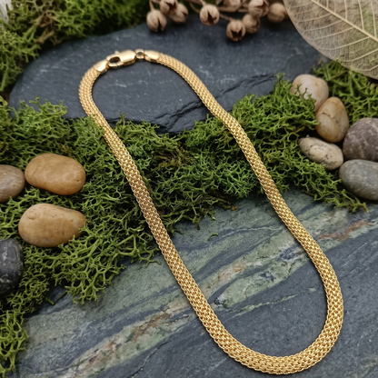 DIVYORO MULTI-ROW GOLD MESH CHAIN