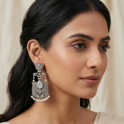 DIVYORO INTRICATE LOTUS PEARL CHANDBALIS