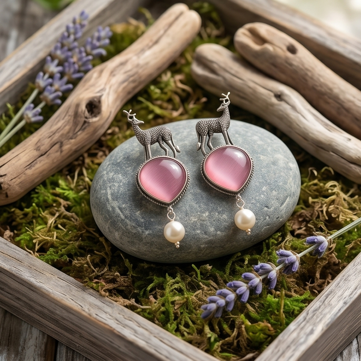 DIVYORO MAJESTIC DEER MOTIF DANGLES