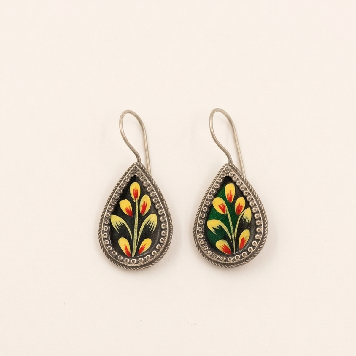DIVYORO FLORAL HAND-PAINTED TEAR DROPS
