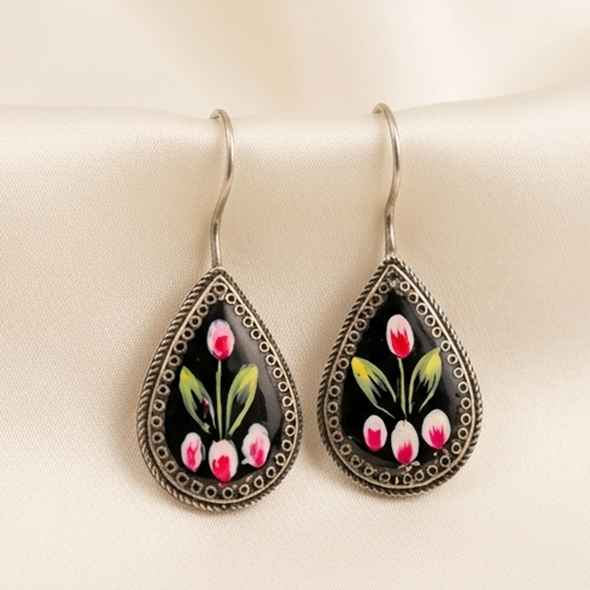 DIVYORO FLORAL HAND-PAINTED TEAR DROPS
