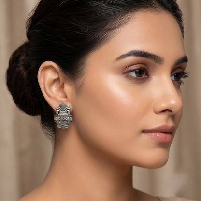 DIVYORO KALASH MOTIF SILVER STUDS