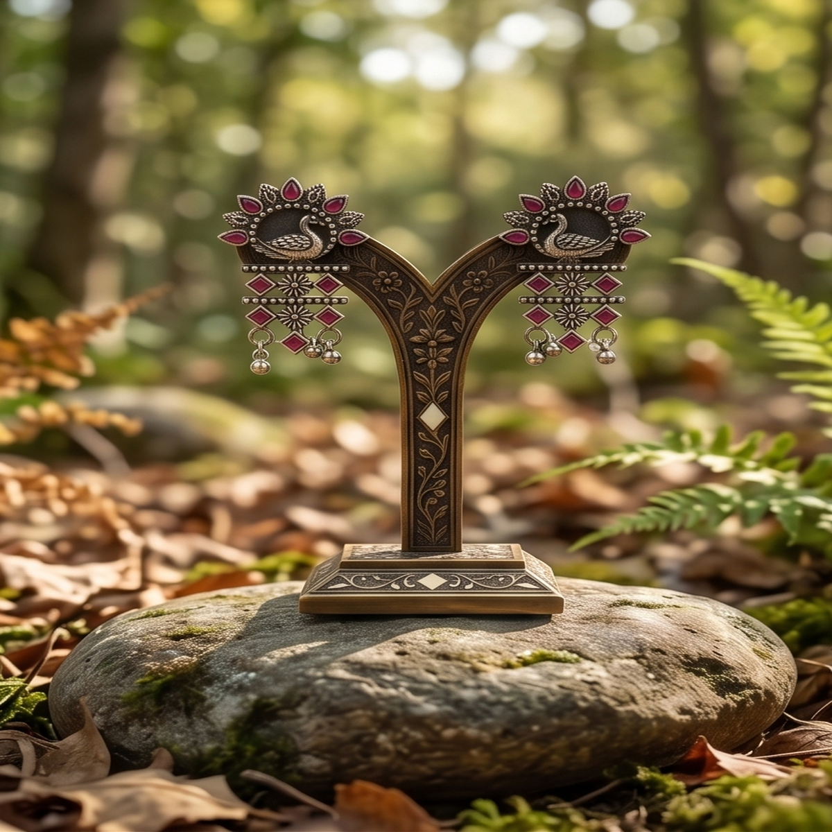 DIVYORO PEACOCK DANGLE EARRINGS