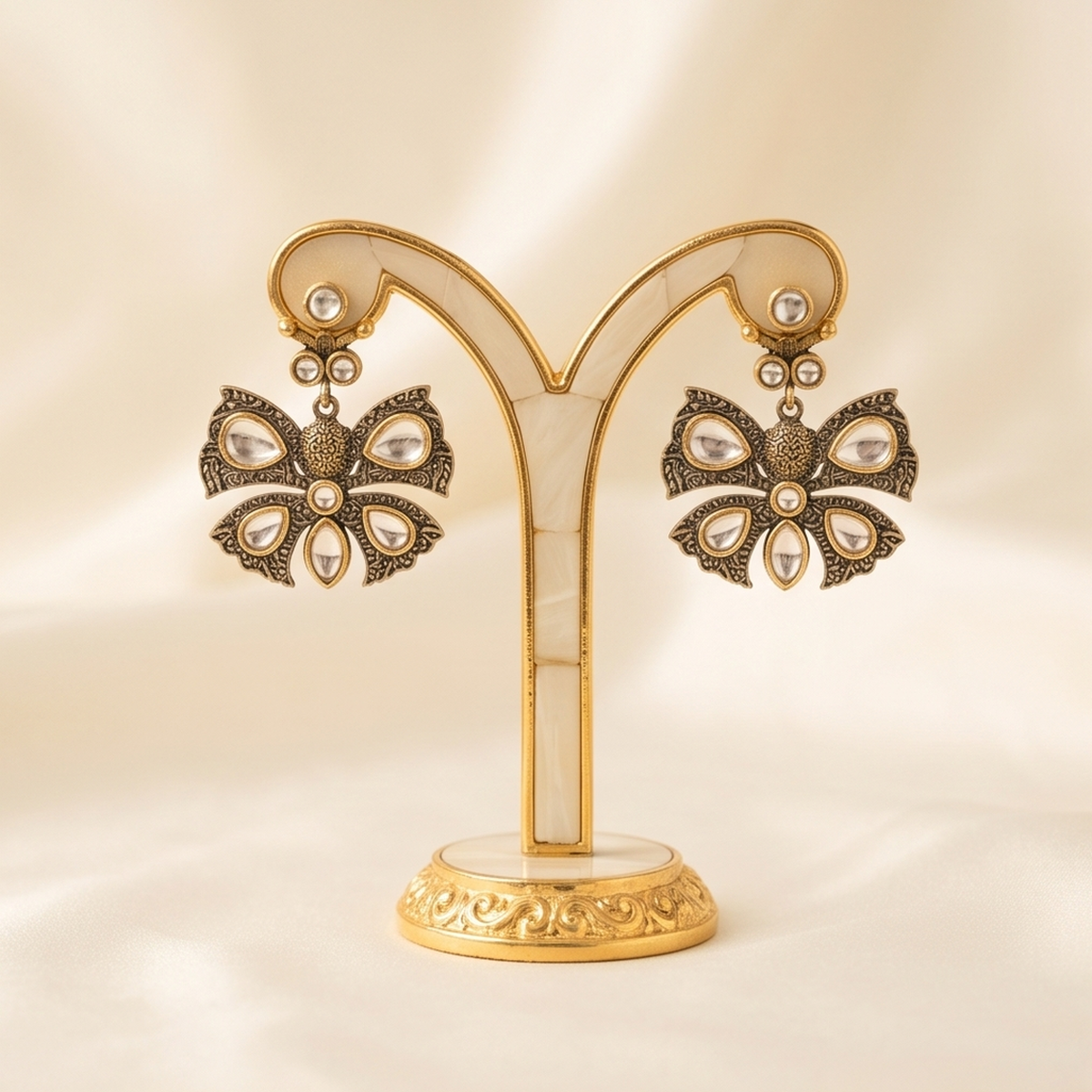DIVYORO KUNDAN BUTTERFLY EARRINGS