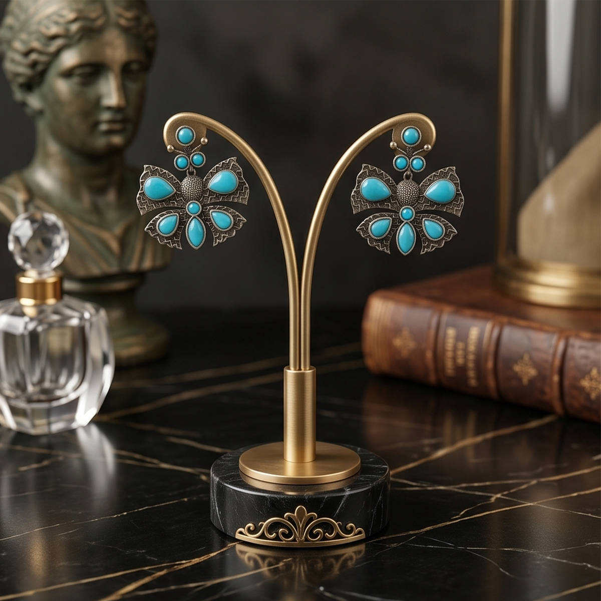 DIVYORO TURQUOISE BUTTERFLY EARRINGS