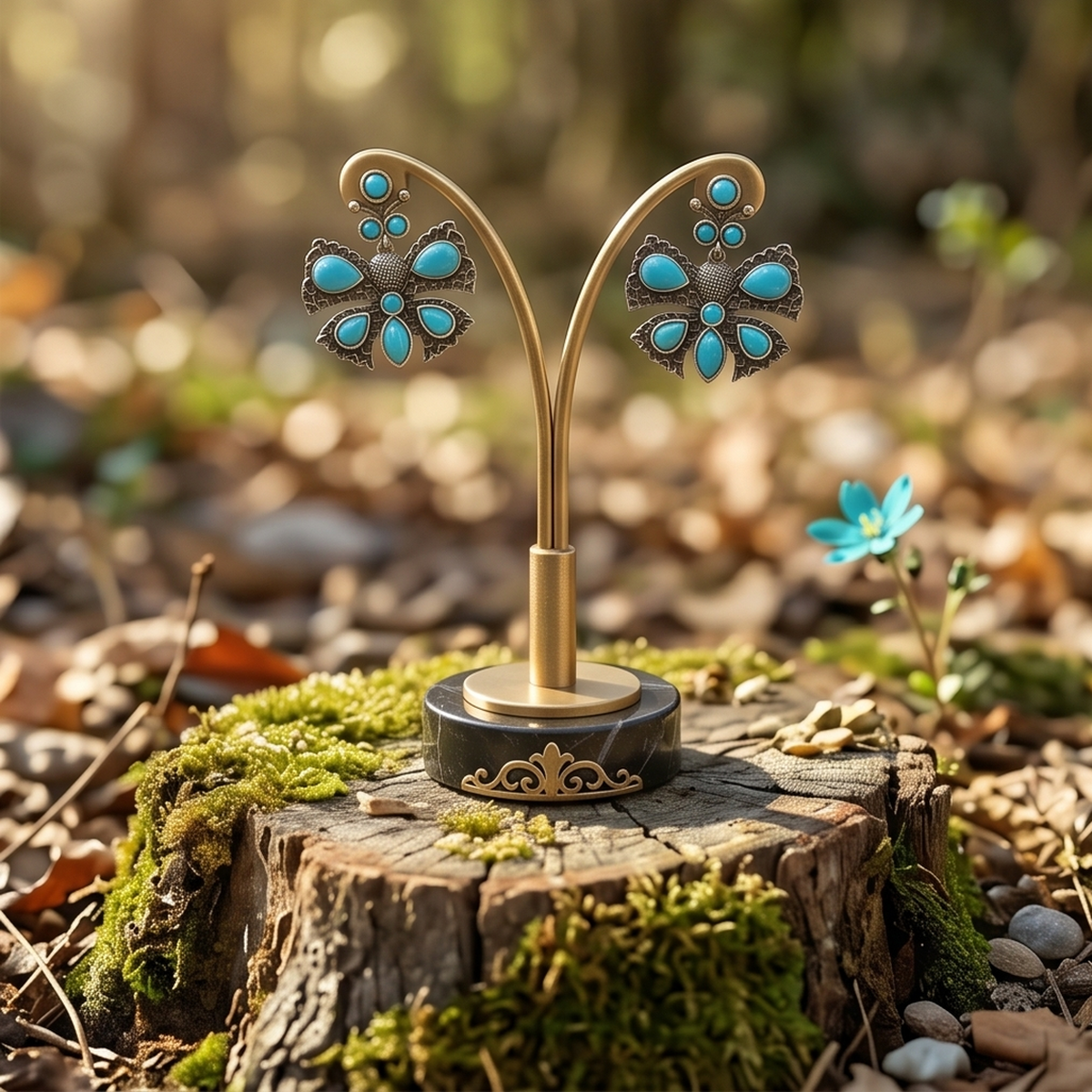 DIVYORO TURQUOISE BUTTERFLY EARRINGS