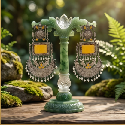 DIVYORO YELLOW CHANDBALI EARRINGS